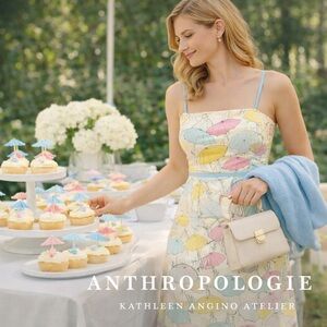 Anthro’s Kathlin Argiro Atelier, Pin-Up Umbrella Dress,Crinoline Hem,Size 10/12